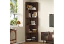 L-förmiges Eckbücherregal in Walnussfarbe Bild 1
