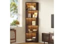 L-förmiges Eckbücherregal in Walnussfarbe Bild 4