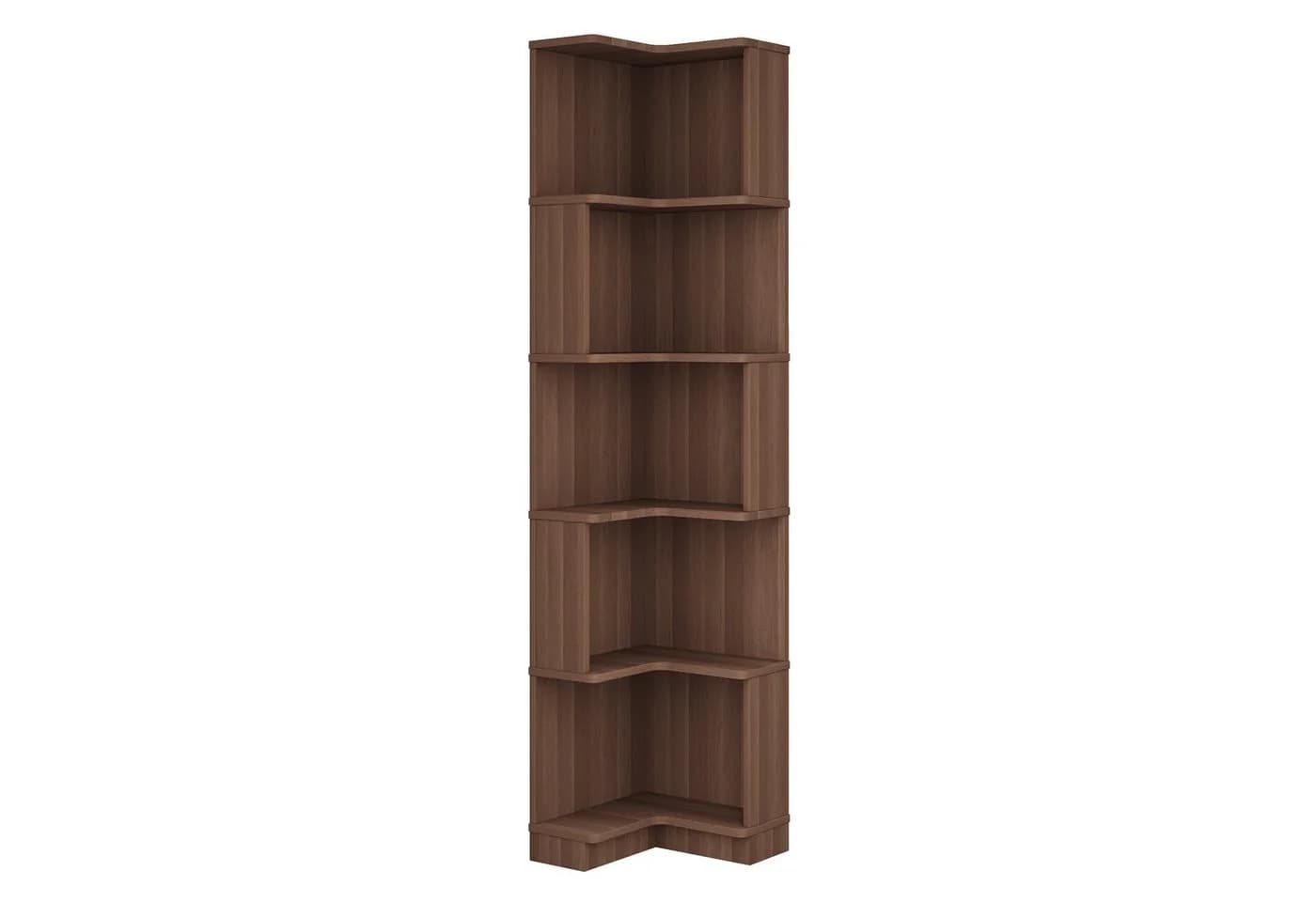L-förmiges Eckbücherregal in Walnussfarbe - Bild 5