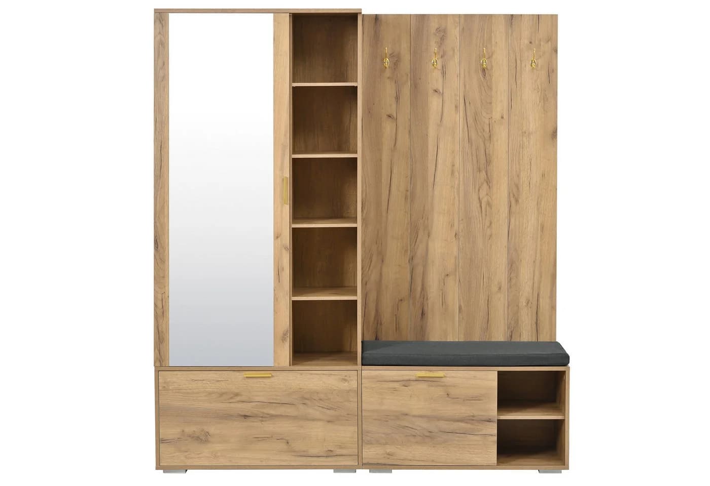 Flieks Garderoben-Set Schuhschrank Kleiderschrank Holzoptik - Bild 5