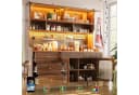 Flieks Küchenbuffet mit LED-Beleuchtung, Lochwand, Glastüren und 5 Schubladen Bild 1