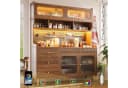 Flieks Küchenbuffet mit LED-Beleuchtung, Lochwand, Glastüren und 5 Schubladen Bild 2