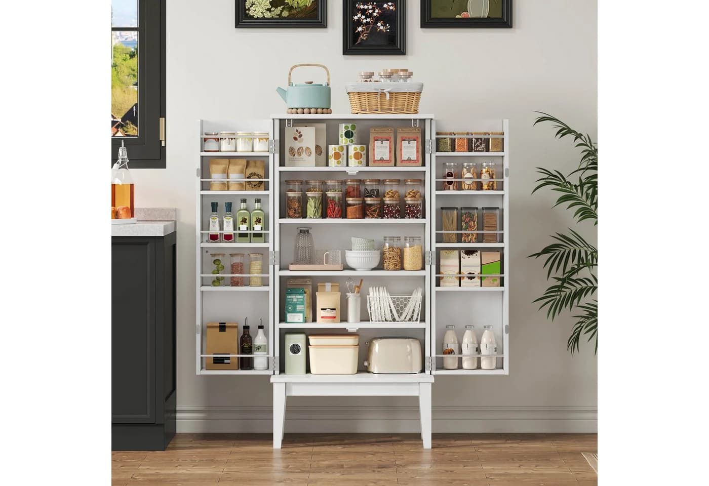 Flieks Mehrzweckschrank Hochschrank 2 Türen Weiß - Bild 3