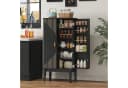 Flieks Hochschrank Schwarz mit 2 Türen und 15 Fächern Bild 2