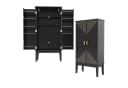 Flieks Hochschrank Schwarz mit 2 Türen und 15 Fächern Bild 5