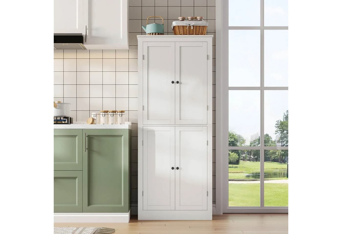 Flieks Hochschrank Weiß mit 7 Staufächern und 1 Schublade - Bild 3