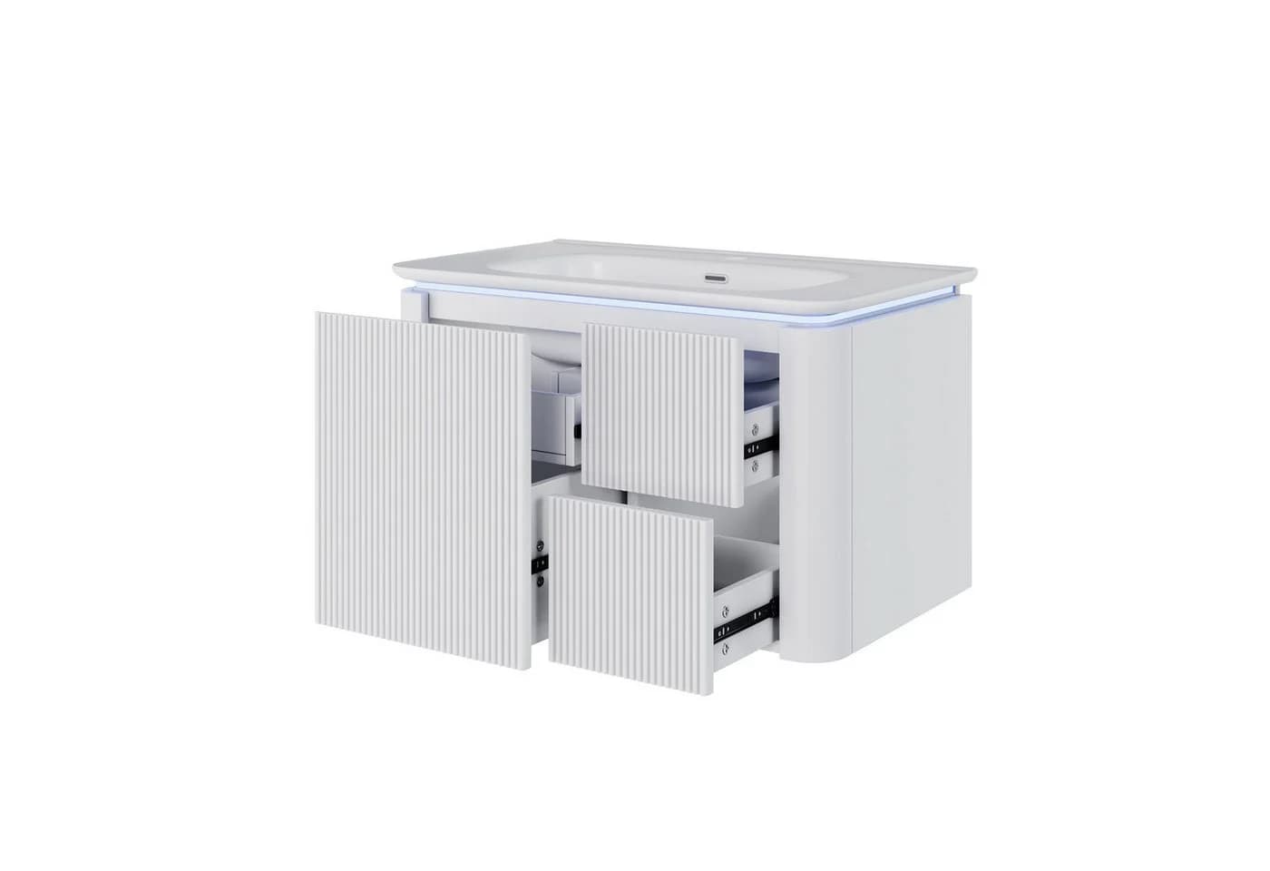 Flieks Waschtisch LED-Radarsensor Waschbeckenunterschrank inkl. Waschbecken - Bild 5