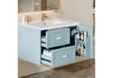 Flieks Waschtischunterschrank mit LED-Sensor und Keramik-Waschbecken Blau Bild 2