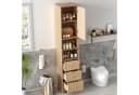 Flieks Badkommode Hochschrank 3 Schubladen 4 Fächer Landhausstil Beige Bild 1