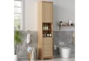 Flieks Badkommode Hochschrank 3 Schubladen 4 Fächer Landhausstil Beige Bild 2