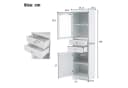 Flieks Badkommode Hochschrank mit Glastüren und Schubladen Weiß Bild 5