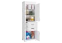 Flieks Hochschrank Badkommode Weiß mit 2 Schubladen & Soft-Close Bild 1