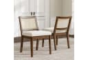 Flieks Esszimmerstuhl 2er Set Massivholz Leinen Beige Bild 2
