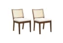 Flieks Esszimmerstuhl 2er Set Massivholz Leinen Beige Bild 3