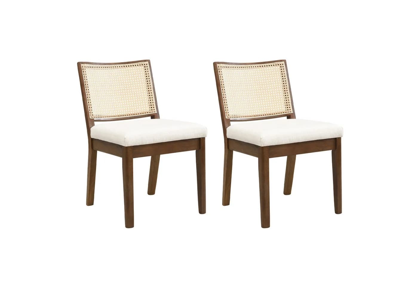 Flieks Esszimmerstuhl 2er Set Massivholz Leinen Beige - Bild 3