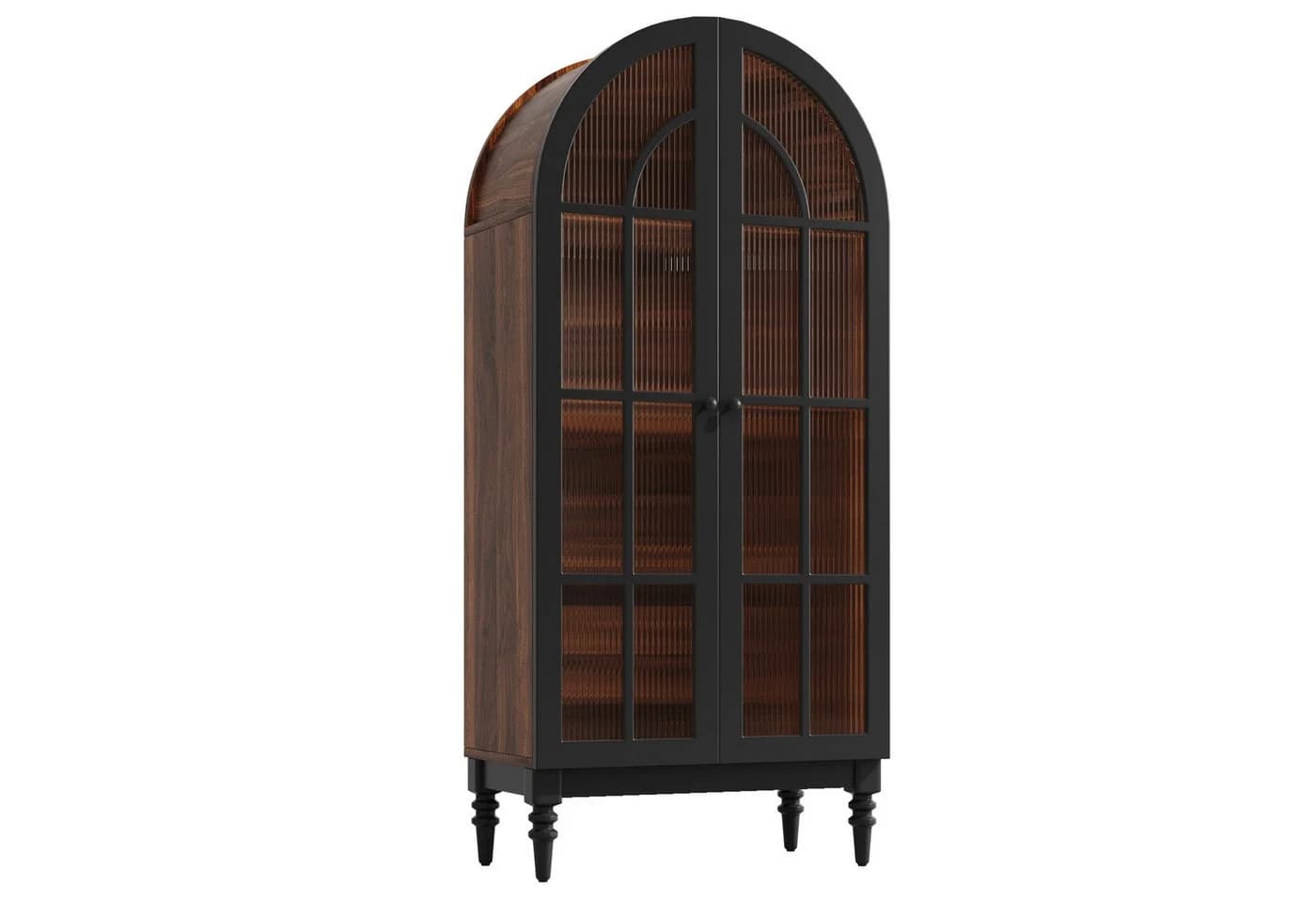 Flieks Hochschrank Bogen-Mehrzweckschrank mit Glastüren - Bild 4