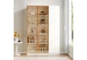Flieks Glasvitrine Hochschrank mit LED-Beleuchtung, 2 Glastüren und 1 Holztür Bild 1