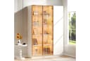 Flieks Glasvitrine Hochschrank mit LED-Beleuchtung, 2 Glastüren und 1 Holztür Bild 2