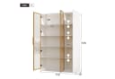 Flieks Glasvitrine Hochschrank mit LED-Beleuchtung, 2 Glastüren und 1 Holztür Bild 4