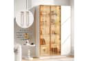 Flieks Glasvitrine Hochschrank mit LED-Beleuchtung, 2 Glastüren und 1 Holztür Bild 5