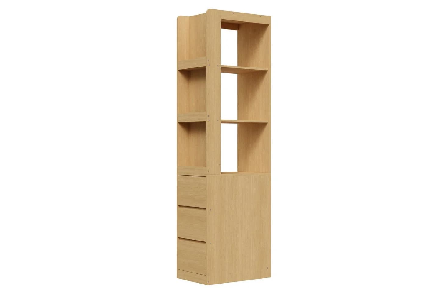 Flieks Eckschrank Bücherregal mit Schubladen Holzoptik - Bild 3
