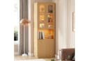 Flieks Eckschrank mit LED-Beleuchtung und Glastüren beige Bild 1