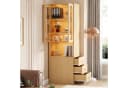Flieks Eckschrank mit LED-Beleuchtung und Glastüren beige Bild 2