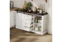 Flieks Sideboard mit Schubladen & Schiebetür Weiß Walnussholzoptik Bild 1