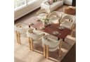 Flieks Polsterstuhl 6er Set Esszimmerstühle Armlehnstühle Beige Bild 2
