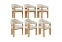 Flieks Polsterstuhl 6er Set Esszimmerstühle Armlehnstühle Beige Bild 3