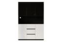 Flieks Küchenbuffet Hochschrank mit LED-Beleuchtung, Glastüren und 3 Schubladen Bild 4