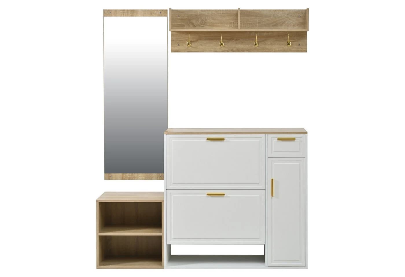 Flieks Garderoben-Set mit Schuhschrank, Sitzbank & Spiegel - Bild 5
