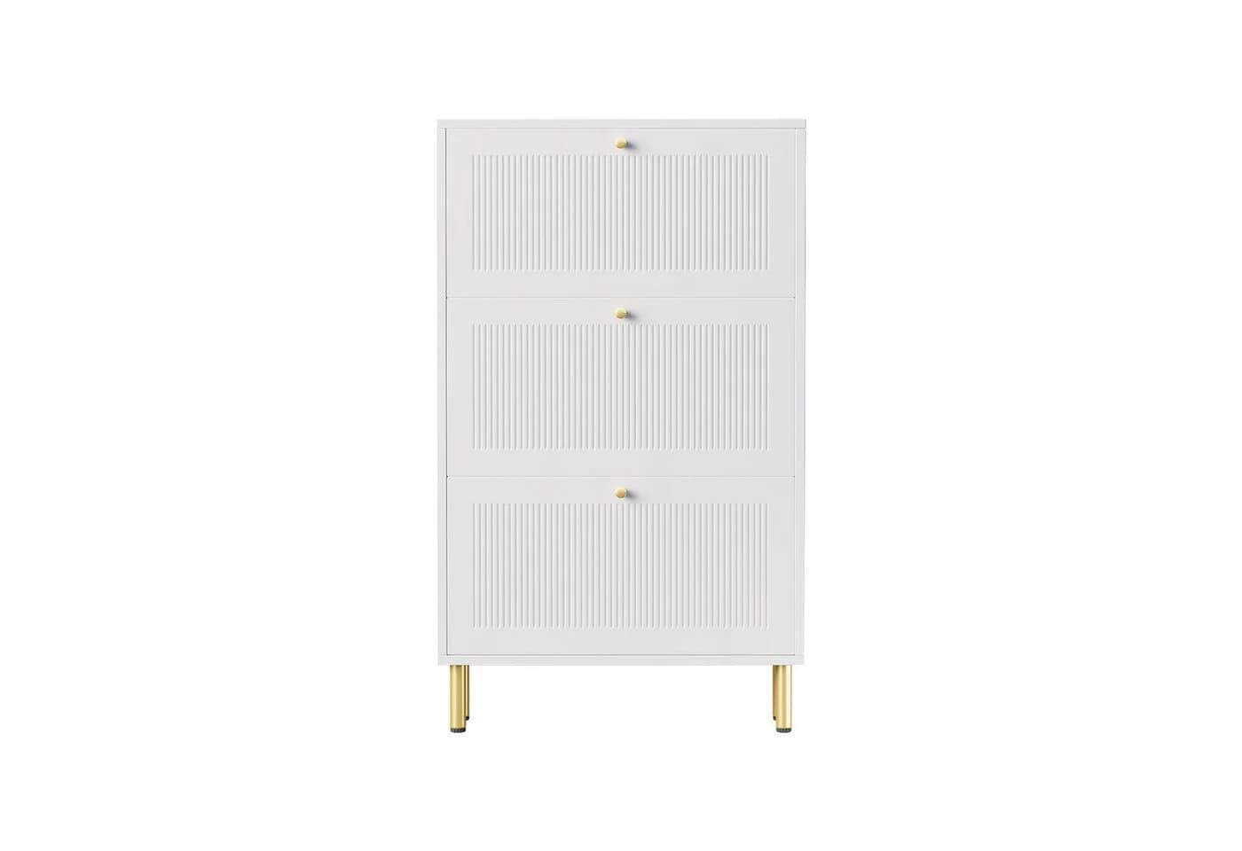 Flieks Schuhschrank mit 3 Klappen und goldenen Metallfüßen - Bild 5