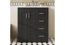 Flieks Waschtischunterschrank mit Keramik-Waschbecken Schwarz Bild 1