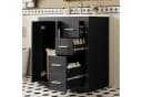 Flieks Waschtischunterschrank mit Keramik-Waschbecken Schwarz Bild 3