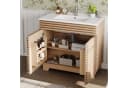 Flieks Waschtischunterschrank mit Waschbecken Natur Landhausstil Bild 3