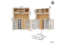 Flieks Küchenbuffet mit Steckdose, LED-Beleuchtung und Glasschiebetüren Bild 5