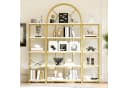 Flieks Bücherregal Bogen-Design Gold Metallrahmen 5 Ebenen Bild 1