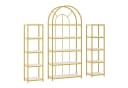 Flieks Bücherregal Bogen-Design Gold Metallrahmen 5 Ebenen Bild 4