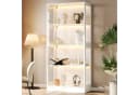 Flieks Glasvitrine Eckvitrine mit LED-Beleuchtung und 4 Glastüren Weiß Bild 3
