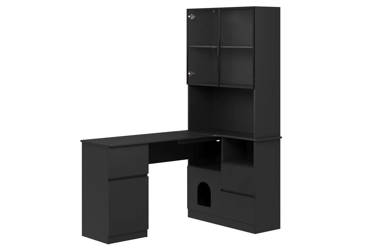 Flieks Eckschreibtisch 2-in-1 mit Hochschrank und LED - Bild 4