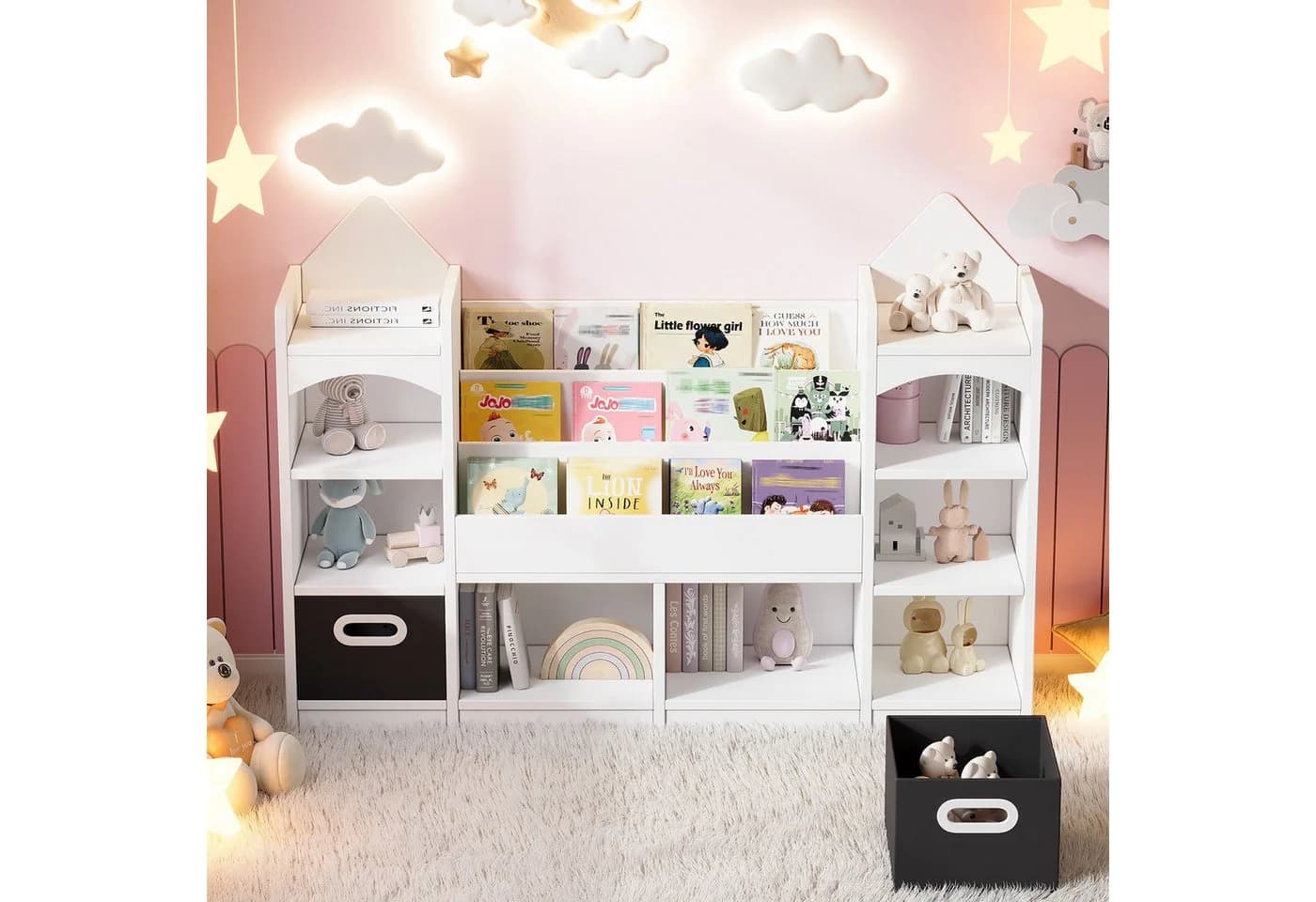 Flieks Bücherregal Weiß/Schwarz mit 2 Schubladen - Bild 3