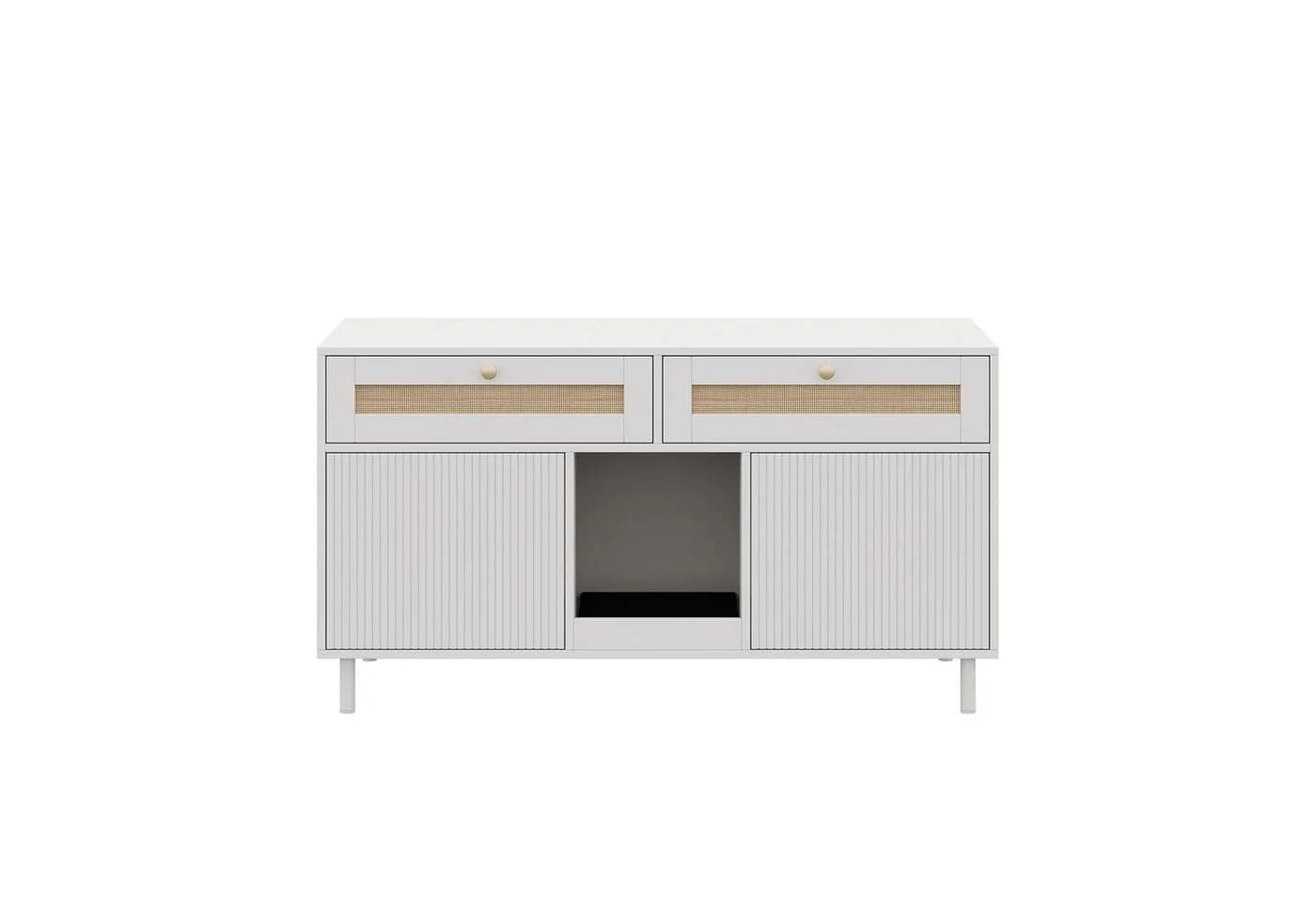 Flieks Mehrzweckschrank Weiß mit Rattan-Schubladen - Bild 5