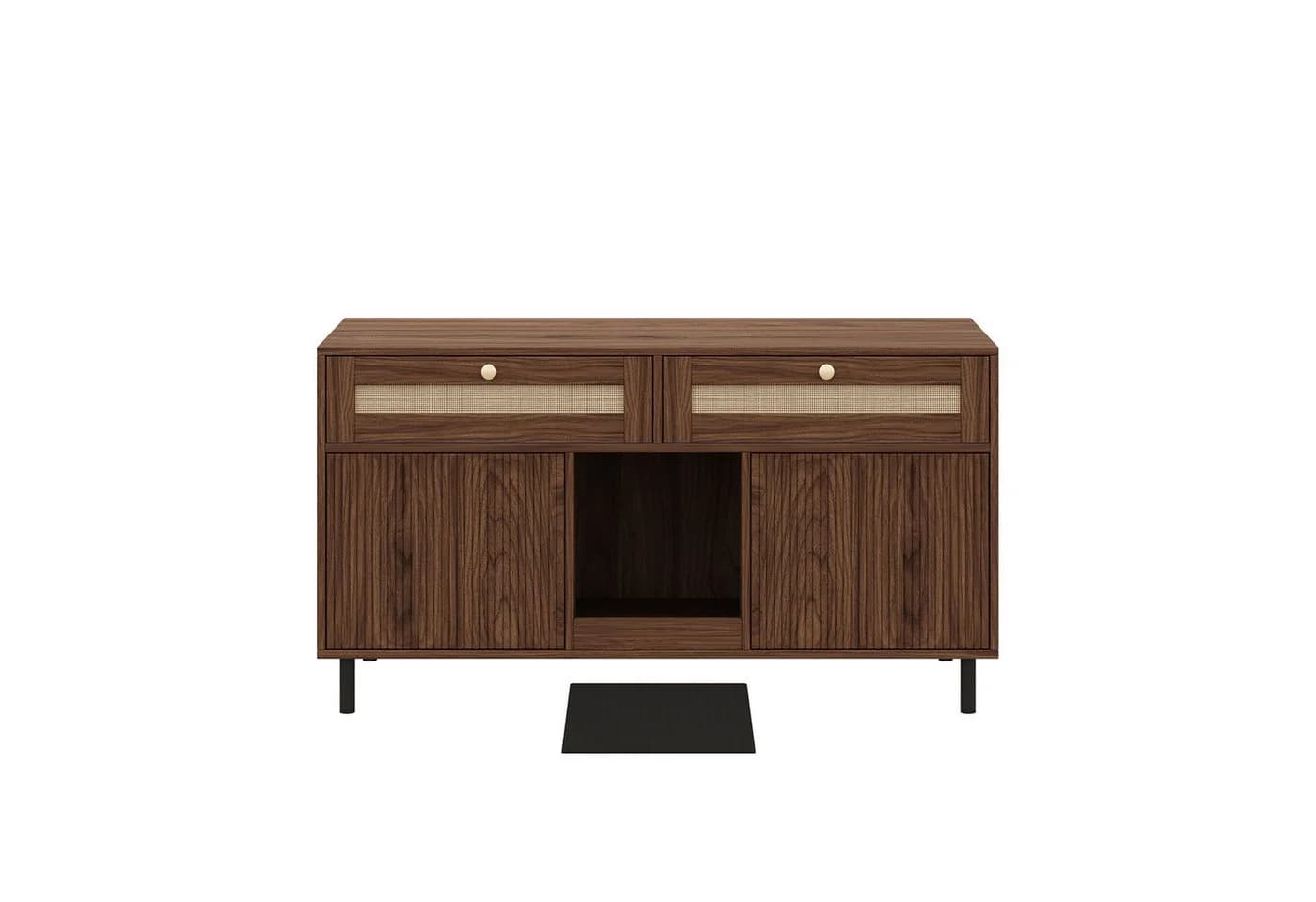 Flieks Katzentoilettenschrank mit Rattan-Schubladen und Streufangmatte - Bild 5