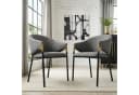 Flieks Esszimmerstuhl 2er Set Grau Gold Edelstahl Chenille Bild 1