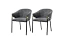 Flieks Esszimmerstuhl 2er Set Grau Gold Edelstahl Chenille Bild 3