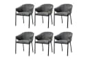 Flieks Esszimmerstuhl 6er Set Grau Chenille Gold Edelstahl Bild 3