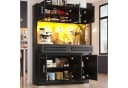Flieks Küchenbuffet Hochschrank Schwarz mit LED-Beleuchtung und Schubladen Bild 3