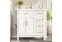Flieks Waschtischunterschrank mit Keramik-Waschbecken Weiß Soft-Close Bild 1