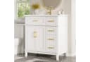 Flieks Waschtischunterschrank mit Keramik-Waschbecken Weiß Soft-Close Bild 4